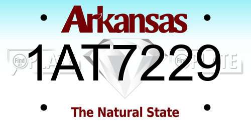 1AT7229 Arkansas License Plate