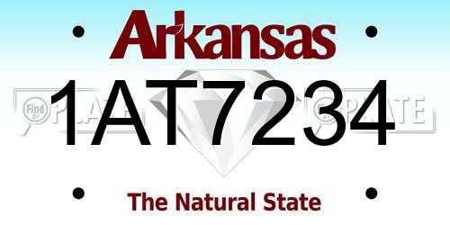 1AT7234 Arkansas License Plate
