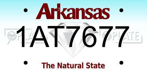 1AT7677 Arkansas License Plate