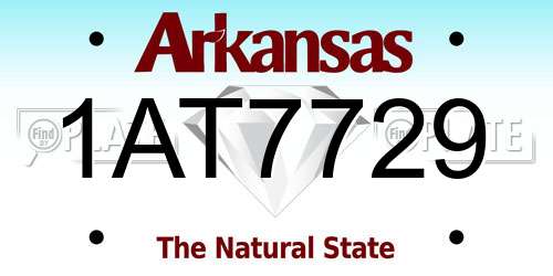 1AT7729 Arkansas License Plate