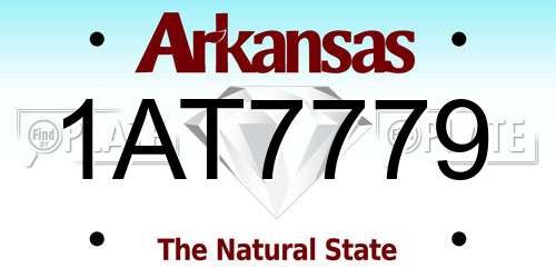 1AT7779 Arkansas License Plate