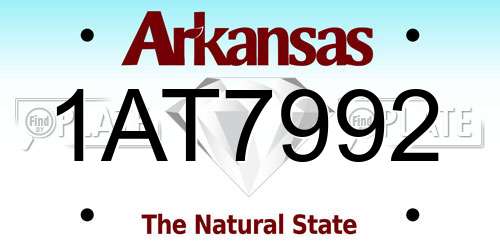 1AT7992 Arkansas License Plate