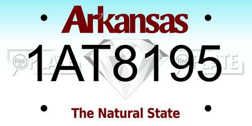 1AT8195 Arkansas License Plate