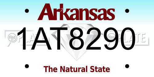 1AT8290 Arkansas License Plate