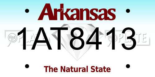 1AT8413 Arkansas License Plate