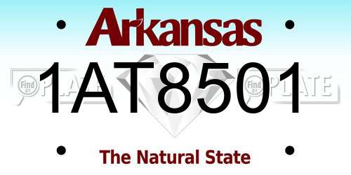 1AT8501 Arkansas License Plate