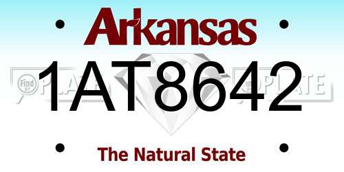 1AT8642 Arkansas License Plate