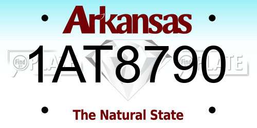 1AT8790 Arkansas License Plate