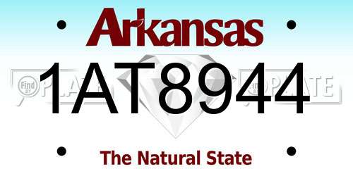 1AT8944 Arkansas License Plate