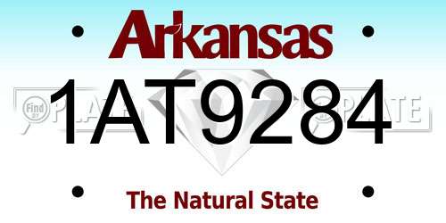 1AT9284 Arkansas License Plate