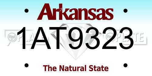 1AT9323 Arkansas License Plate
