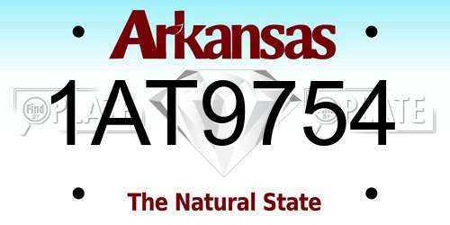 1AT9754 Arkansas License Plate
