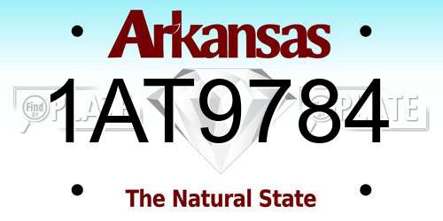 1AT9784 Arkansas License Plate