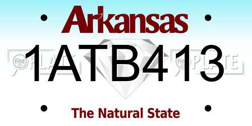 1ATB413 Arkansas License Plate