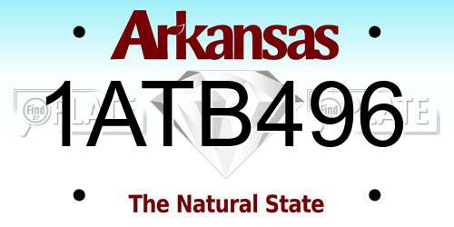 1ATB496 Arkansas License Plate