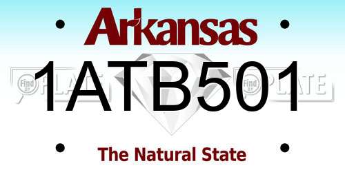1ATB501 Arkansas License Plate