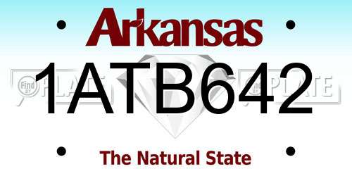 1ATB642 Arkansas License Plate