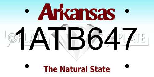 1ATB647 Arkansas License Plate