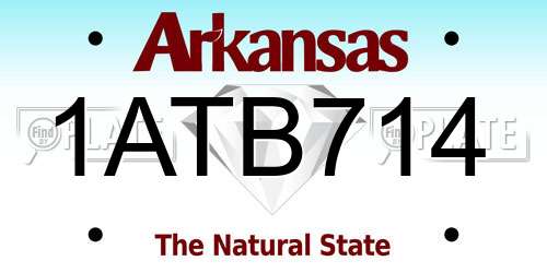 1ATB714 Arkansas License Plate