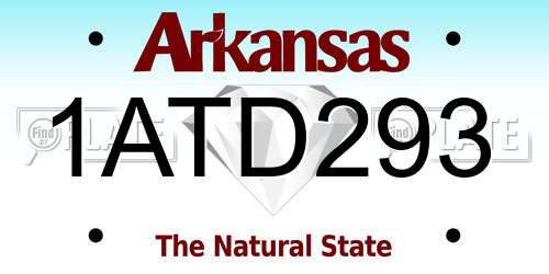 1ATD293 Arkansas License Plate