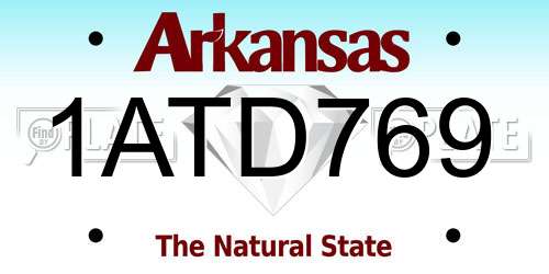 1ATD769 Arkansas License Plate