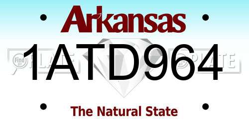 1ATD964 Arkansas License Plate