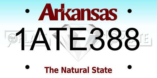 1ATE388 Arkansas License Plate