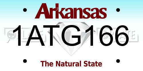 1ATG166 Arkansas License Plate