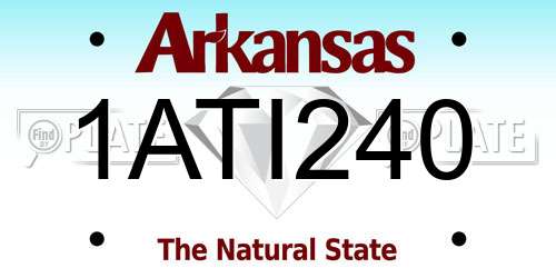 1ATI240 Arkansas License Plate