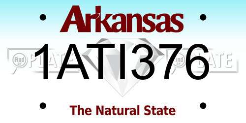 1ATI376 Arkansas License Plate