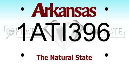 1ATI396 Arkansas License Plate