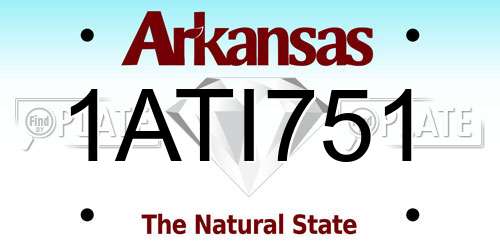 1ATI751 Arkansas License Plate