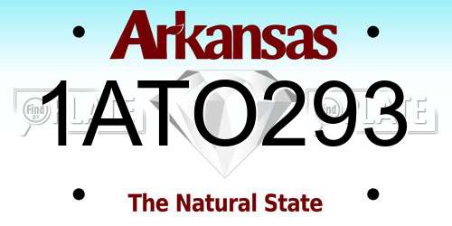1ATO293 Arkansas License Plate