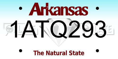 1ATQ293 Arkansas License Plate