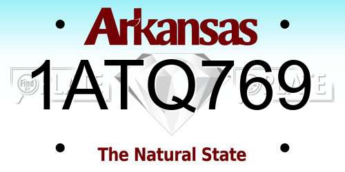 1ATQ769 Arkansas License Plate