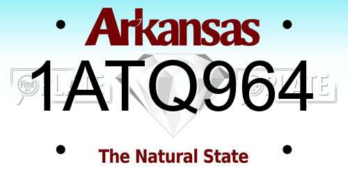 1ATQ964 Arkansas License Plate