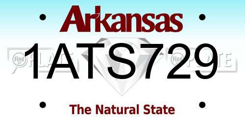 1ATS729 Arkansas License Plate