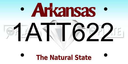 1ATT622 Arkansas License Plate