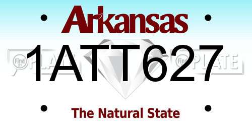 1ATT627 Arkansas License Plate