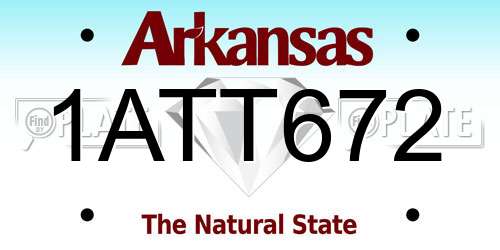 1ATT672 Arkansas License Plate