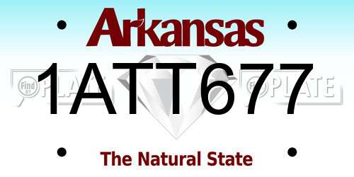 1ATT677 Arkansas License Plate