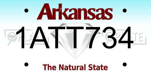 1ATT734 Arkansas License Plate