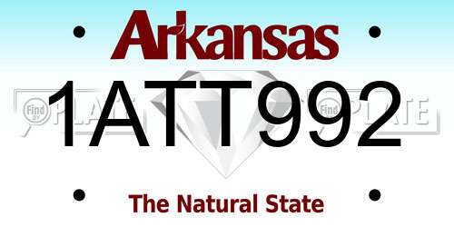 1ATT992 Arkansas License Plate