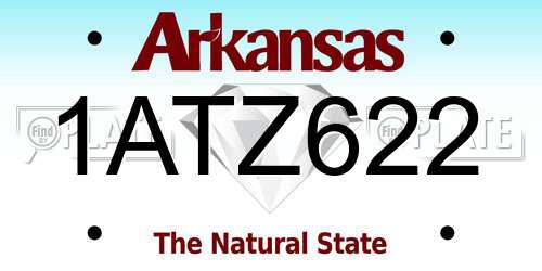 1ATZ622 Arkansas License Plate