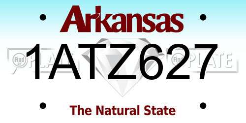 1ATZ627 Arkansas License Plate