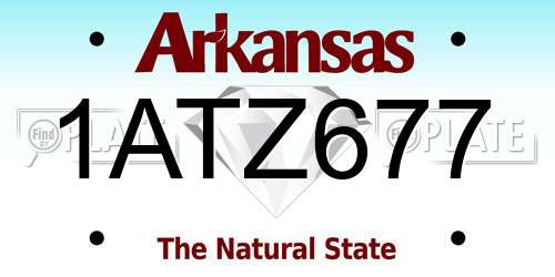 1ATZ677 Arkansas License Plate