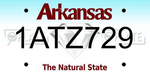 1ATZ729 Arkansas License Plate