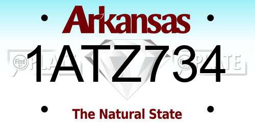 1ATZ734 Arkansas License Plate