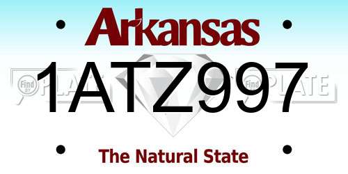 1ATZ997 Arkansas License Plate