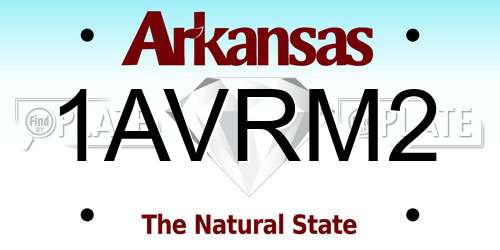 1AVRM2 Arkansas License Plate